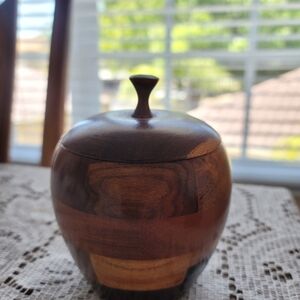 Elegant Wooden Jar with Lid